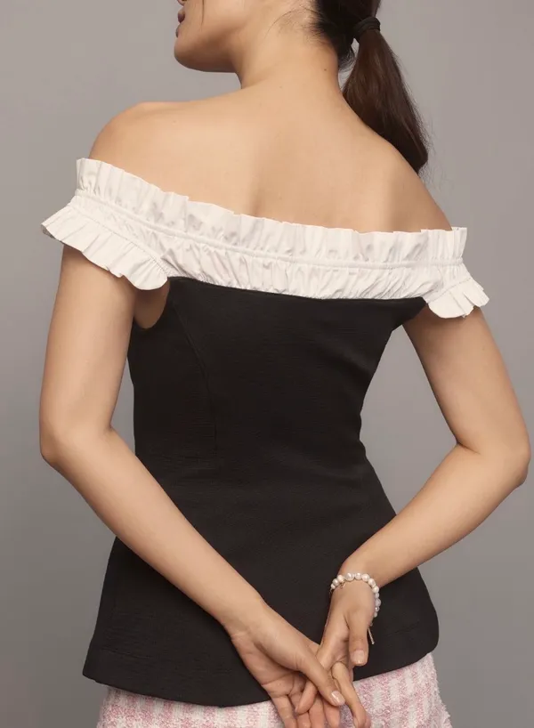 Anthropologie Maeve Off-The-Shoulder Hourglass Tuxedo Top, Size S - Image 5