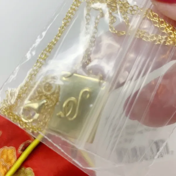 Savvy Cie Gold Vermeil Script “S” Initial Necklace - Image 4