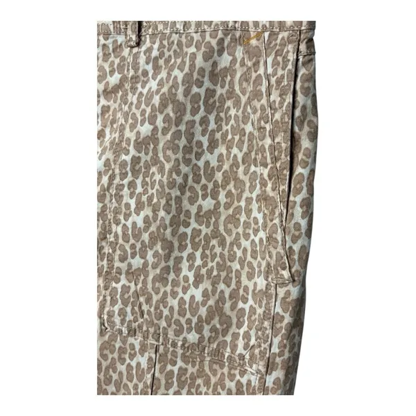 Anthropologie The Wanderer Pants Womens 31 Tan Leopard Print‎ Cotton Linen - Image 4