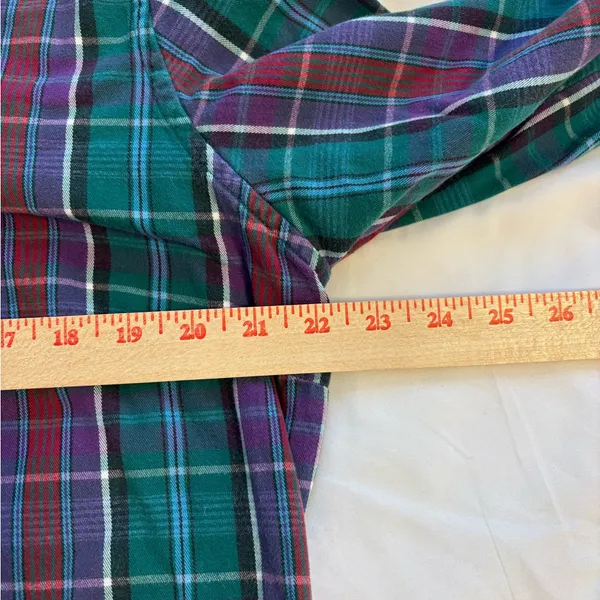 Orvis Women's Multicolor Plaid Button Down Shirt - Image 4
