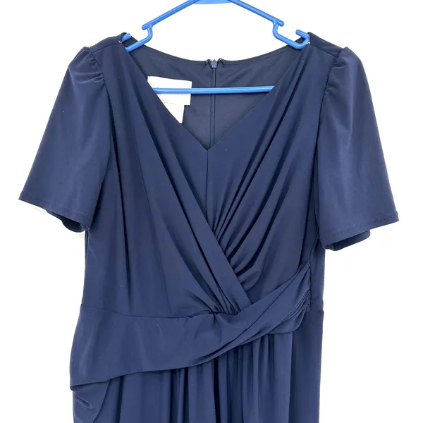 BHLDN Size US 12 Short Sleeve‎ Maxi Dress Formal Dark Blue Navy Wedding Party - Image 4
