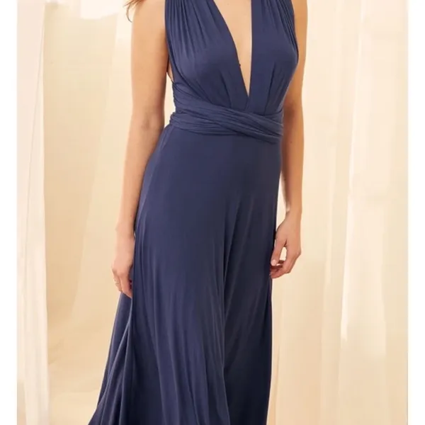 LULU'S‎ Womens Sz Small Navy Blue Always Stunning Convertible Maxi Dress - Image 7