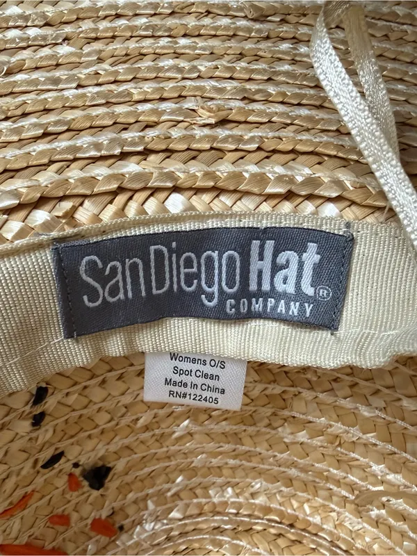 San Diego Hat Embroidered Butterfly Straw Women's Hat, OS - Image 10