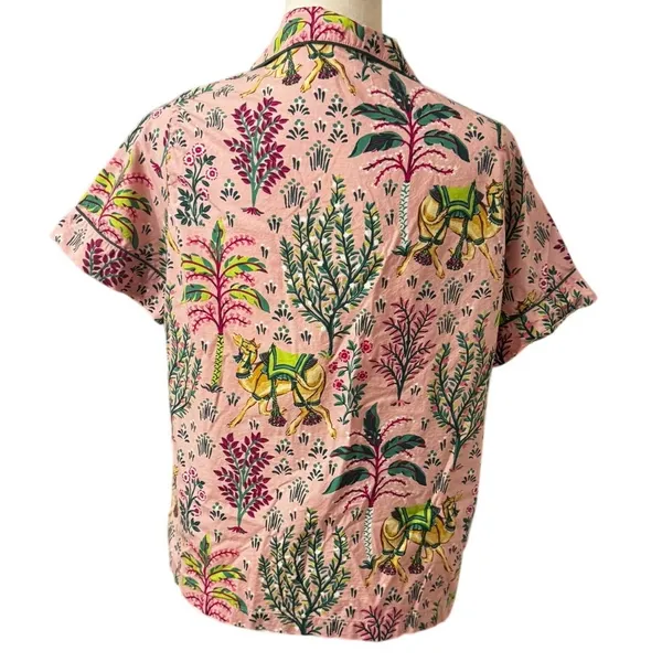 Printfresh Pajama Top Camel Print 100% Organic Cotton Pink Size XS - Image 2