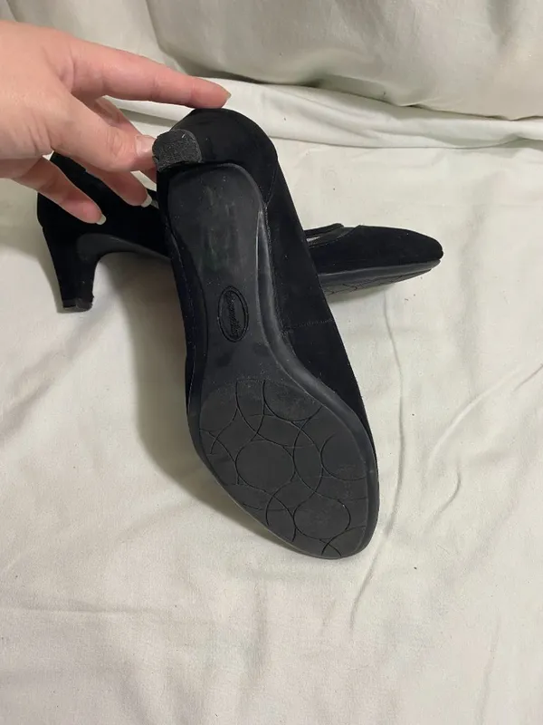 Solesenseability Black Mesh Trim Kitten Heel Pumps Women’s Size 10 Wide Comfort - Image 5