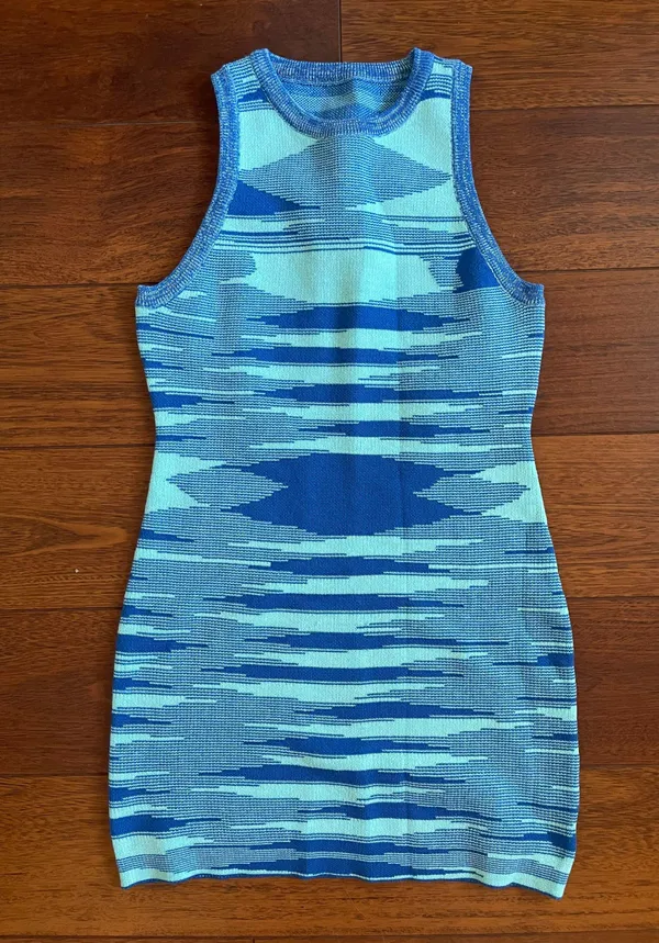 Beginning Boutique Blue Knit Dress - Image 3