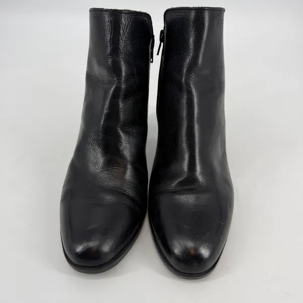 Born Black Leather Ankle Boots Block Heel Side Zip Womens Size 11‎ Comfort - Image 2