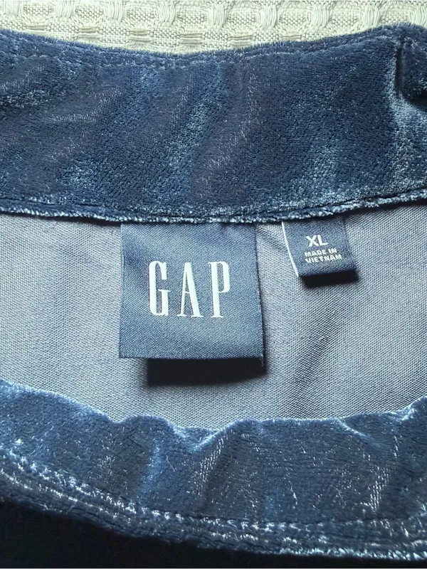 GAP Shift Dress Size XL Navy Blue Mock Neck Velvet Long Sleeve Holiday Classic - Image 3