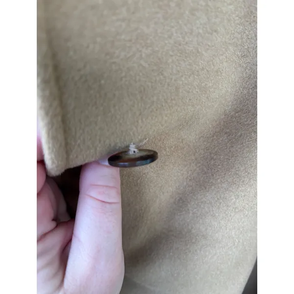 Miriam Joy Vintage Camel Italian Lambswool Angora Cape Coat Tan Women M - Image 7