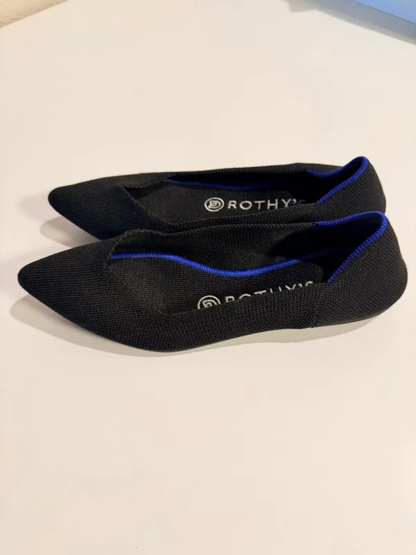Authentic Rothy's The Point Flats Pointed Toe Flat Shoes black, Sz 6.5US(fits 6) - Image 6