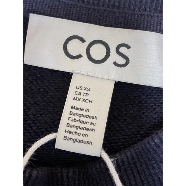 Cos Womens Dark Purple Oversized Crew Neck Long Sleeve Sweater Sweatshirt Top XS - Image 3