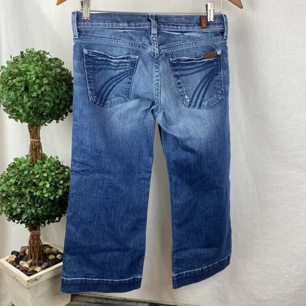 7 For All Mankind Blue Cropped Dojo Low Rise Jeans 26 - Image 2