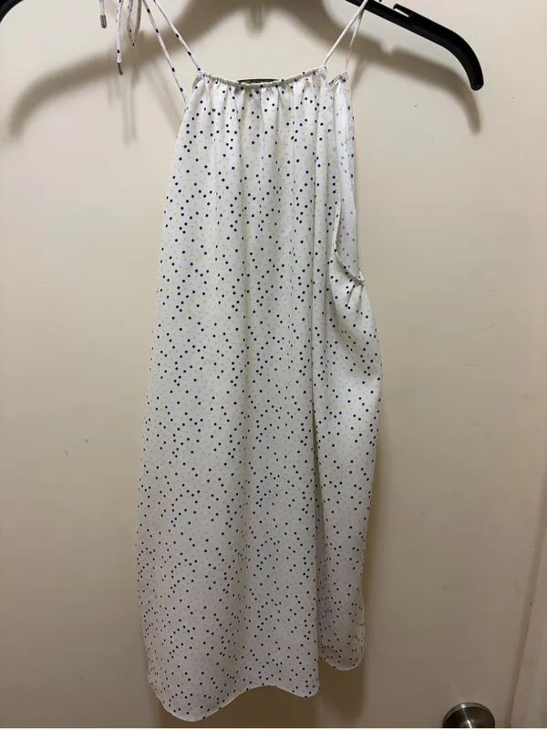 Massimo Dutti White Cami with Navy and Yellow Polka Dots - Image 3