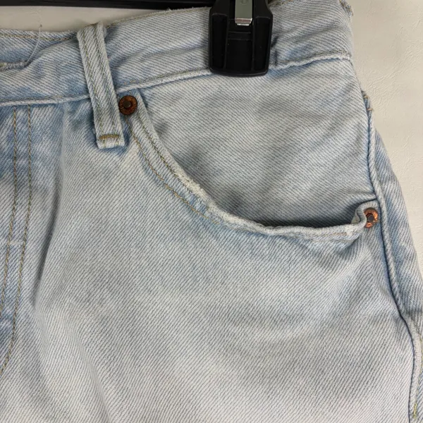 Levis 501 Original Light Denim Cut Off‎ Short High Rise Button Fly Momcore 27 - Image 14