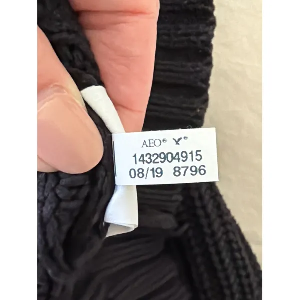 American Eagle Oversized Mock Neck Ribbed Knit Sweater Black XS/S - Image 5