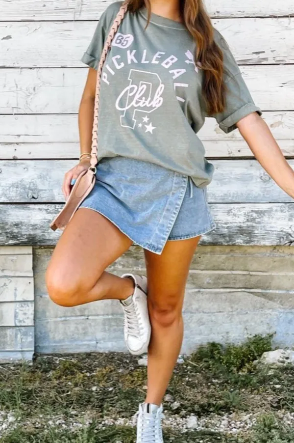 Jean Wrap Skort Blue - Image 3