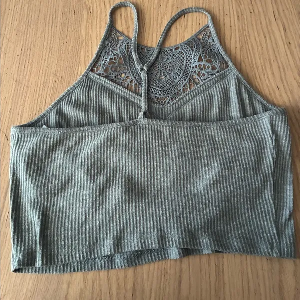Mudd Olive Lace Halter Top M - Image 3