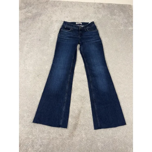 wrangler mid tise trouser raw hem size 24x30‎ dark wash Cut To 30in Inseam - Image 3