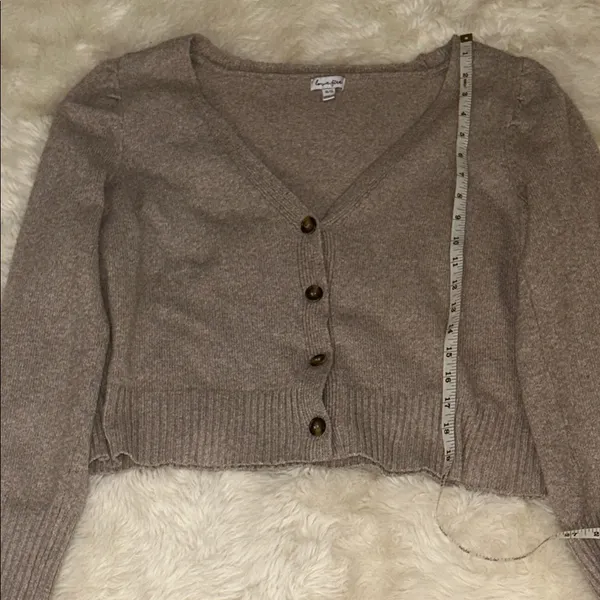 Wilfred Taupe Love Fire Button-Up Crop Cardigan - Image 6