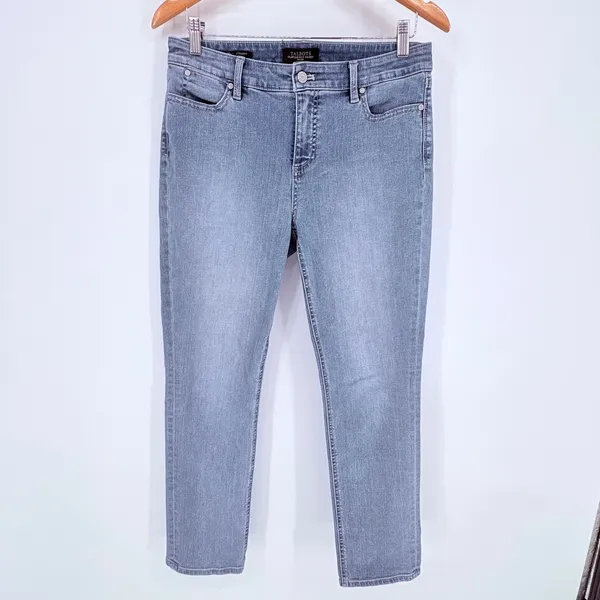 Talbots Straight Leg Jeans Womens 10P Blue Flawless Five Pocket Denim Bluebird - Image 2