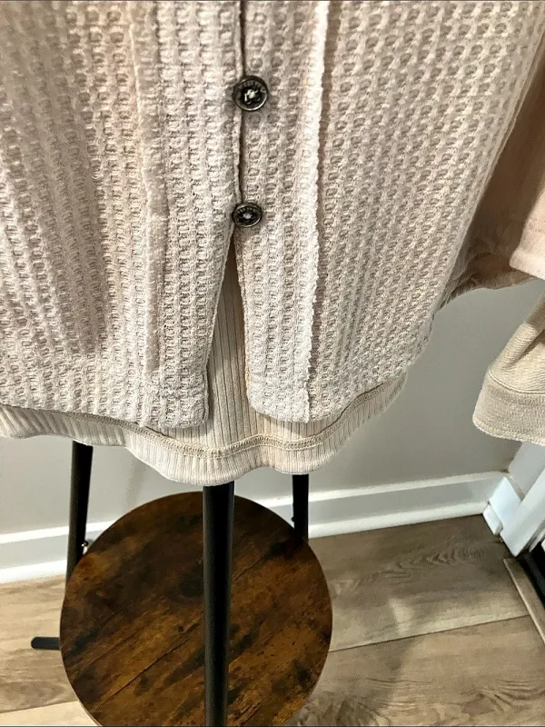 BKE Textured Button Front Shirt in Beige - Image 4