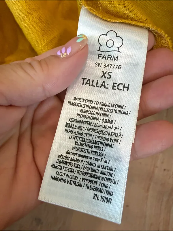 Farm Rio Yellow Bananas Euroflax™ Premium Linen Maxi Wrap Dress Woman’s Size Xs NWT - Image 13