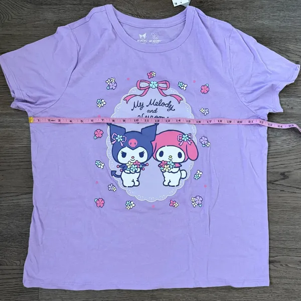 Sanrio My Melody and Kuromi Short Sleeve Graphic T-Shirt Size XL - Purple‎ - NWT - Image 7