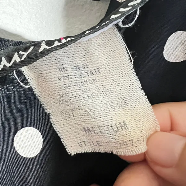 My Michelle Vintage Y2K Black Polka Dot Tank‎ Top Medium Preppy 90s Mod - Image 4