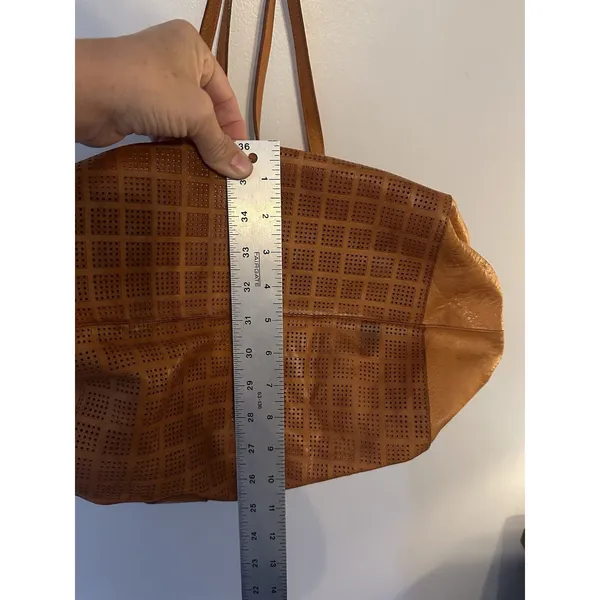 Earthbags Fred Salerno Perforated Brown Leather Purse Boho Shoulder Bag Vintage - Image 10