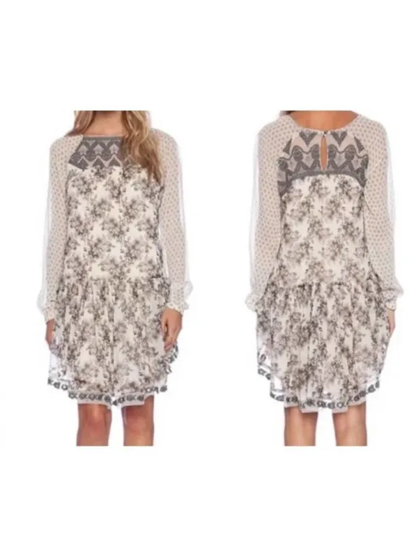 Free people Elsie Sheer Lace Boho Dress in Magnolia Combo - Image 2