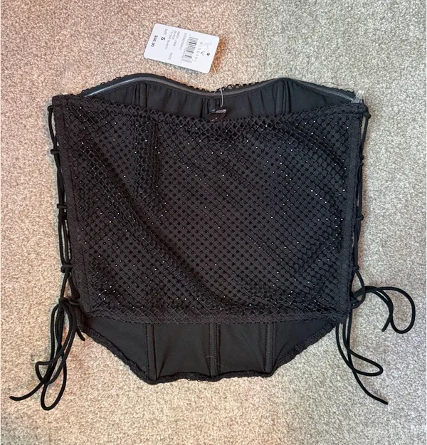 Windsor Black Gemstone Sparkle Corset Top - Image 2