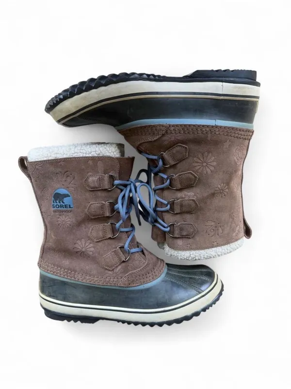Sorel Women's Sz 11 Suede 10" Winter Boots Rubber & Leather NL1966-202 Lace Up - Image 6