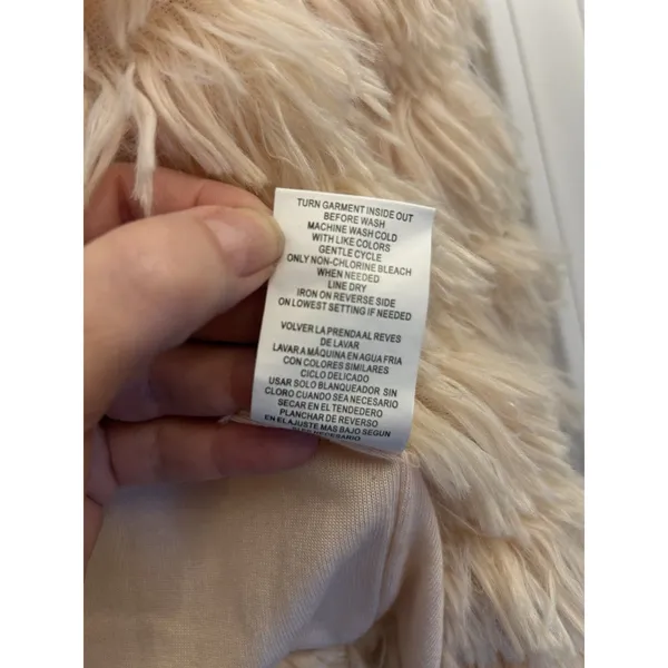 Jolt Faux Fur Shaggy Open Front Jacket Blush Pink Size Small NWT Soft Coat - Image 6
