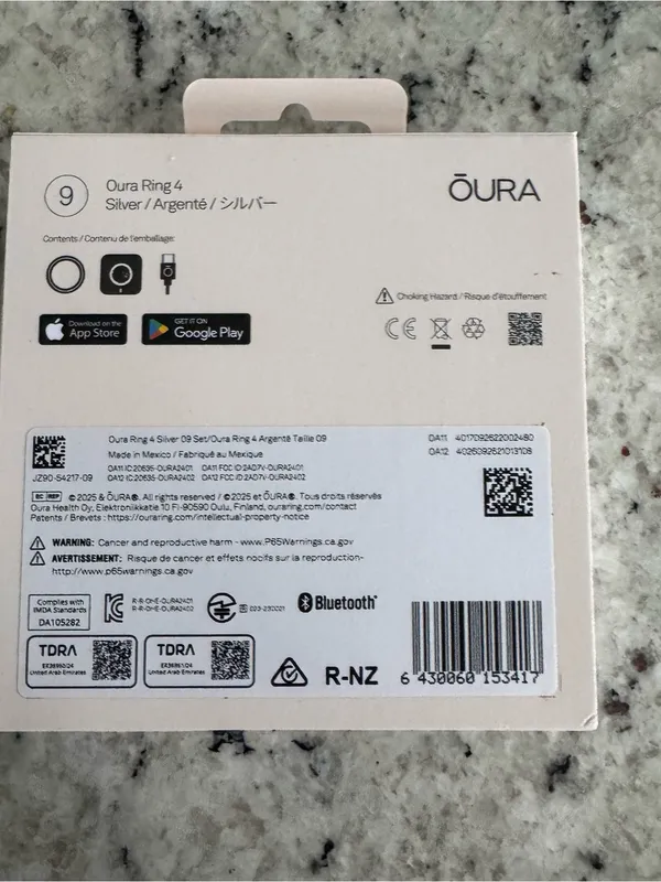 NIB Oura Ring 4 Smart Health Ring in Silver Size 9 - Image 2