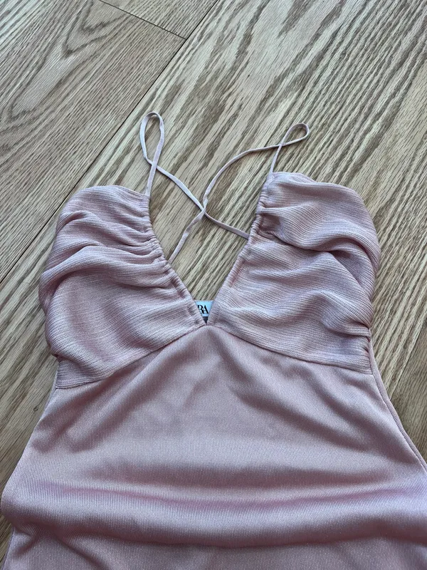ZARA Pink Shiny Dress - Image 7