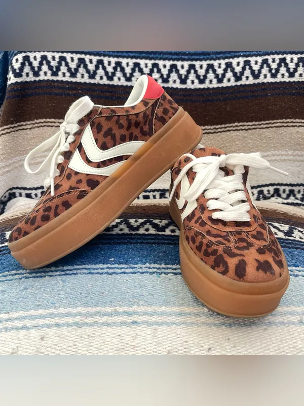 Madden Girl Madden NYC Women’s Leopard Print Platform Sneakers - Image 3