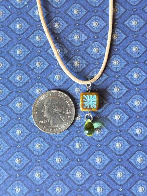 Handmade quality Czech glass beads chic fairy boho vintage retro style necklace🌿✨ - Image 6