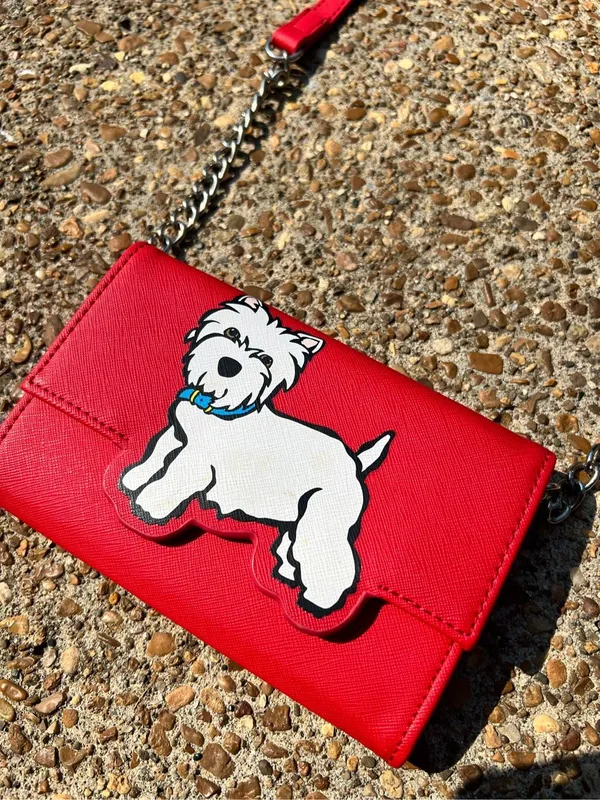 Westie West Highland Terrier Cross Body Purse Marc Tetro Red Wallet on Chain Dog - Image 2