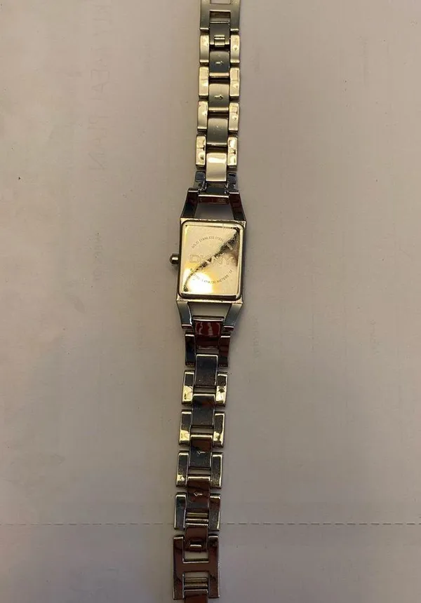DKNY Women’s Silver Bracelet Link Watch with Black Accents - Image 5