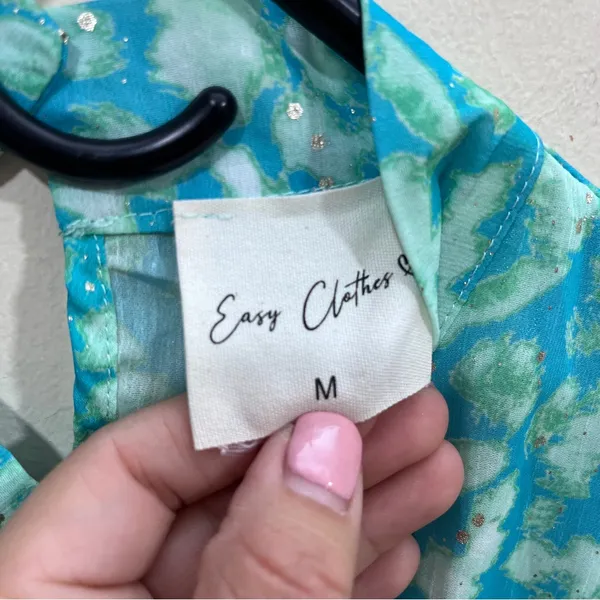 Easy Clothes Blue And Green Manae Dress Our Color: Blue And Green size medium - Image 8