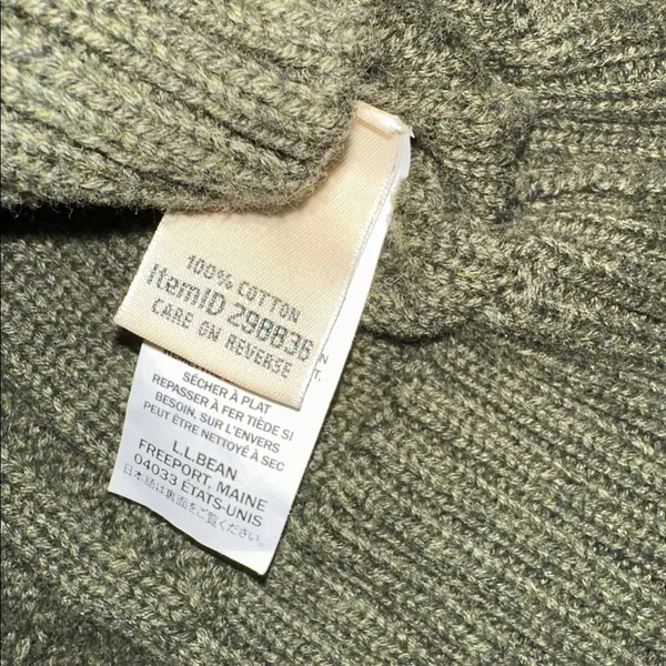 L.L. Bean Olive Green Knit zippered Sweater size small - Image 6