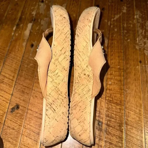 Crocs rubber washable faux cork ortho tan 7 wedge sandals - Image 4