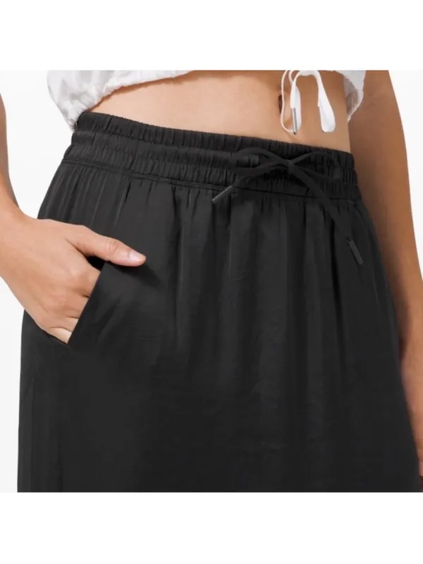 Lululemon Glide Away midi Slip Skirt with pockets Black 6 - Image 6