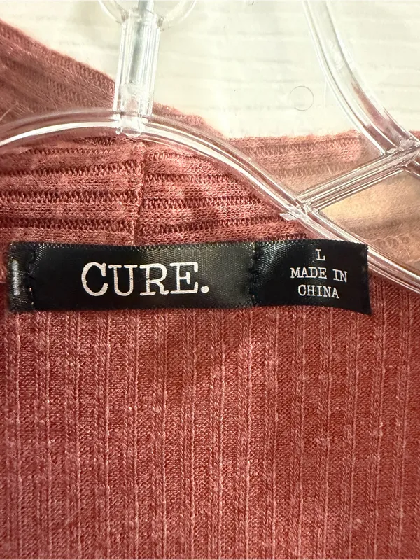 CURE. Ribbed Open Front Cardigan Size L - Image 4
