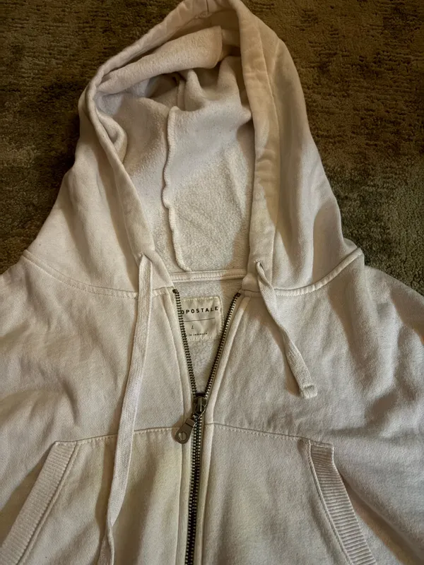 Cropped White Aeropostale Hoodie - Image 2