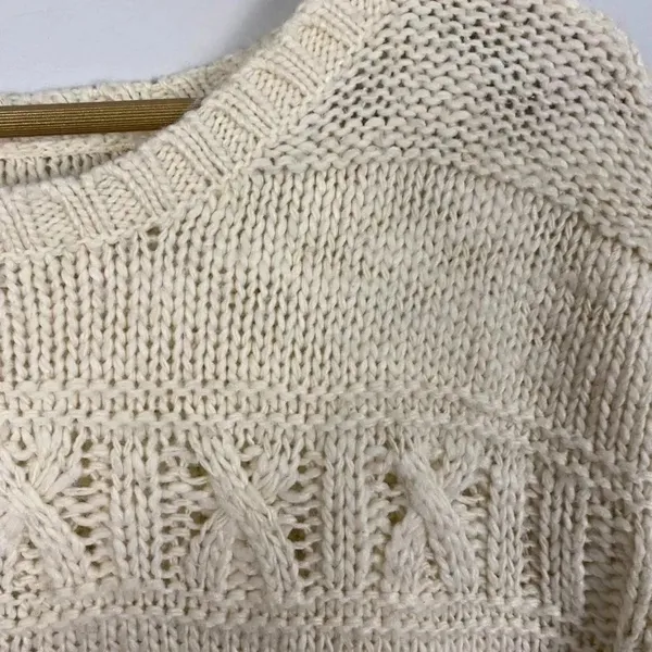 American Eagle Chunky Knit Wool Blend Fisherman Sweater - Image 9