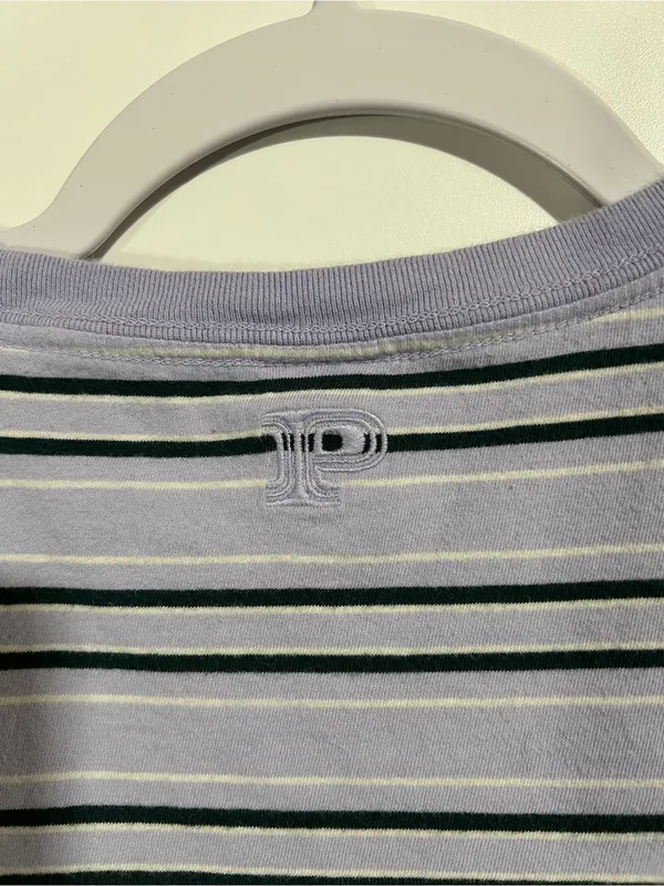 VS Pink Retro Stripe Crop Top Lavender and Green Size XL - Image 7
