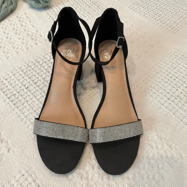 Madden NYC 9.5 Illie City embellished ankle strap block heel sandal 2970 - Image 7