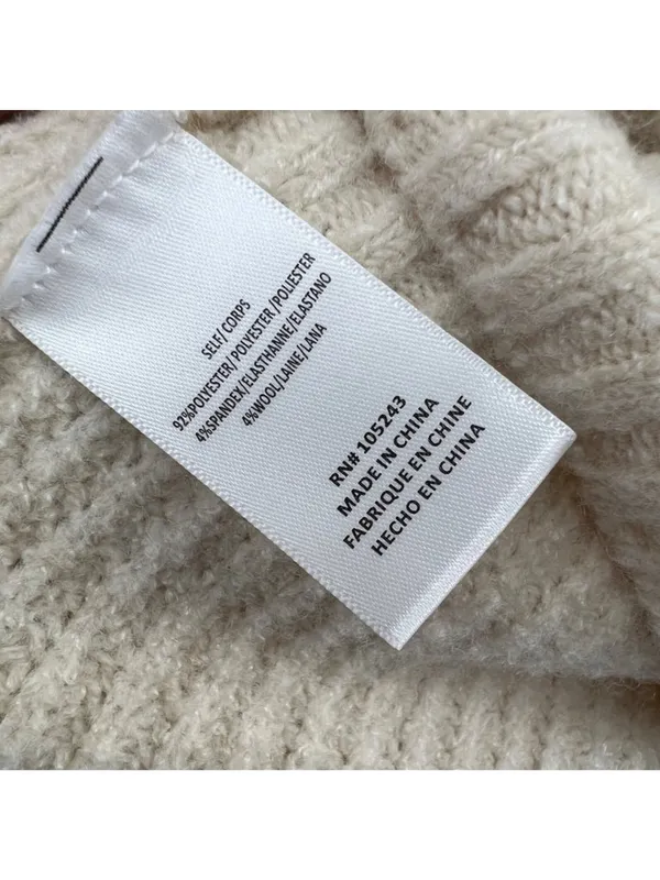 Bobeau Cream Beige Ribbed Knit Pullover Sweater Size Large Quiet Luxury - Image 9