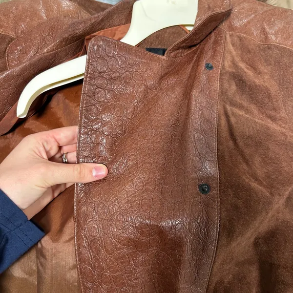 AVANTI Womens Brown Suede Leather Mix Jacket Size S‎ - Image 9
